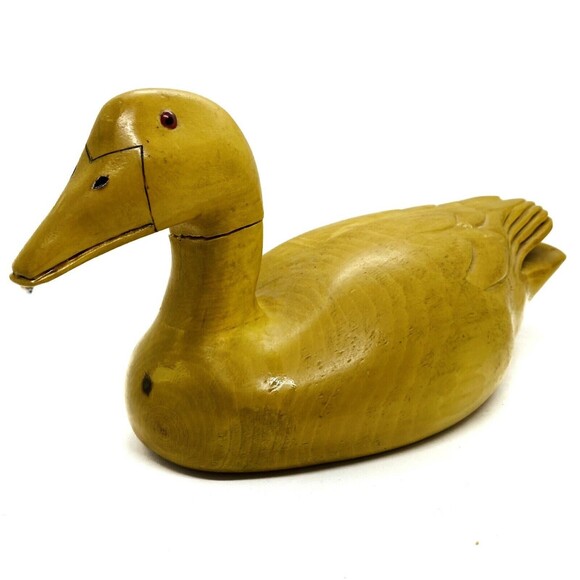 Vintage 1985 J.C. Edwards Handcrafted Wood Duck Decoy Carved Home Decor Art - Picture 3 of 9